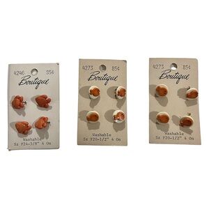 Mixed Set of 12 Gold Fish Boutique Washable Buttons Sizes F20 1/2” F24 5/8” NOS